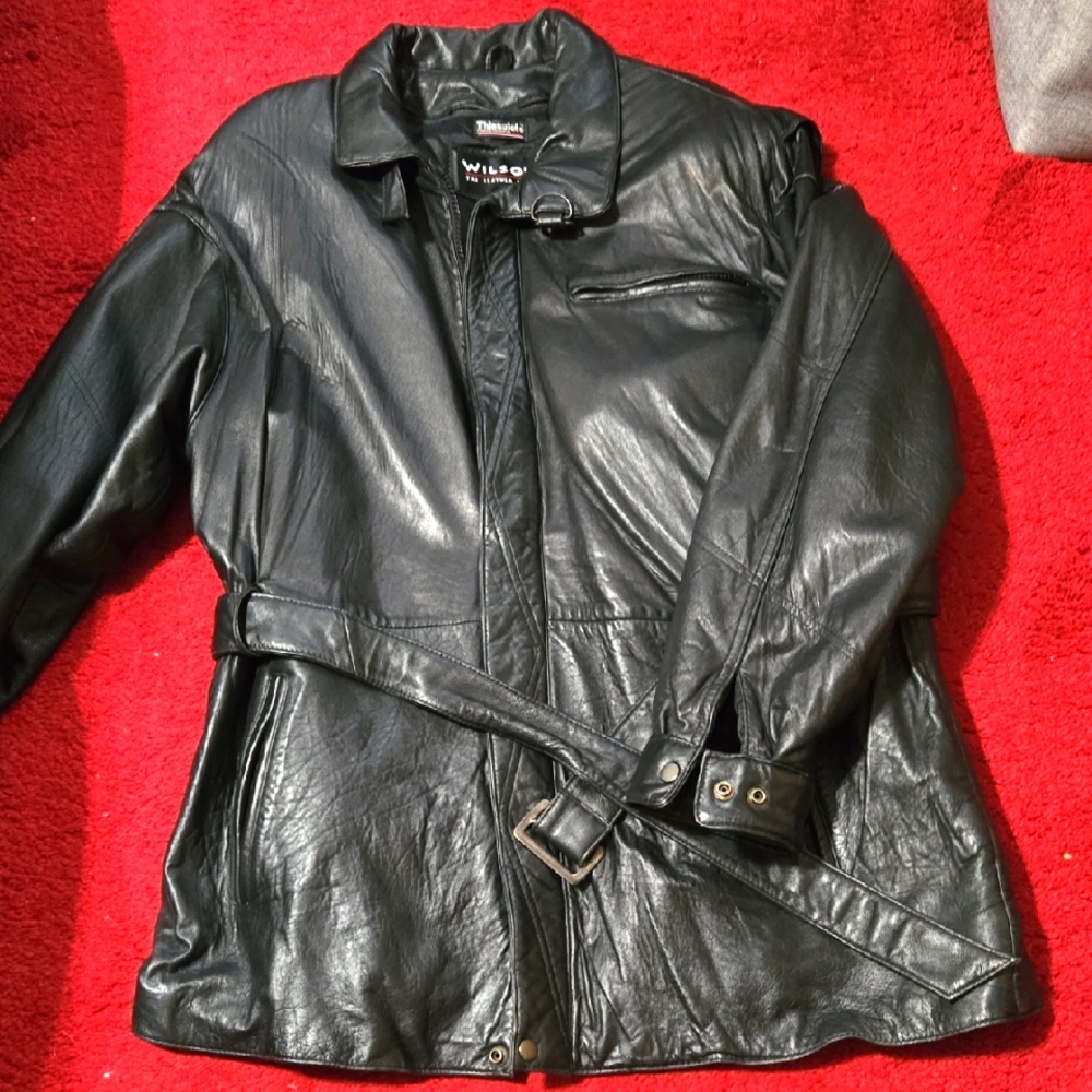 Wilson mens Classic Black Leather Jacket